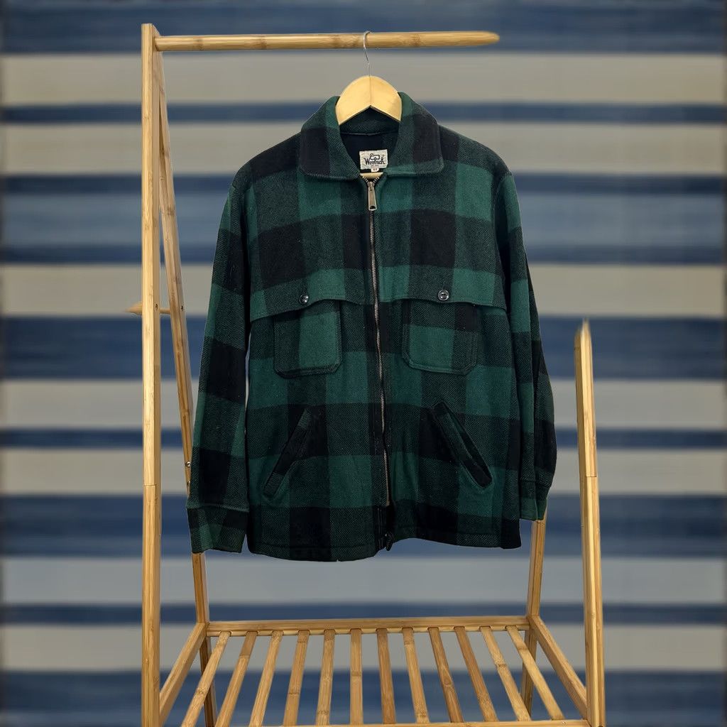 Vintage VTG 60s Woolrich Wool Green Buffalo Plaid Full Zip Mackinaw Shacket Size 44 Mens Wool Jacket Size US S / EU 44-46 / 1 - 1 Thumbnail