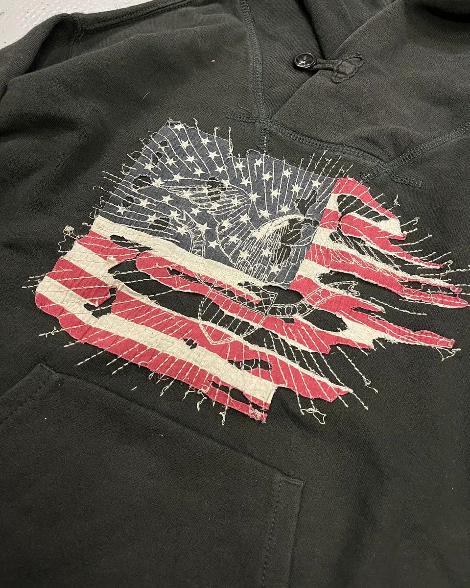 Polo Ralph Lauren 2010s Ralph Lauren Olive Distressed American Flag Hoodie Size US M / EU 48-50 / 2 - 6 Thumbnail