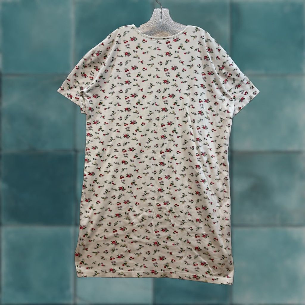 Vintage VINTAGE Elisabeth White Floral Cotton 2XL T-Shirt Sleep Dress Nightgown Cottagecore Grandma Nightgown Womens 2XL Size XXL / US 16-18 / IT 52-54 - 1 Thumbnail