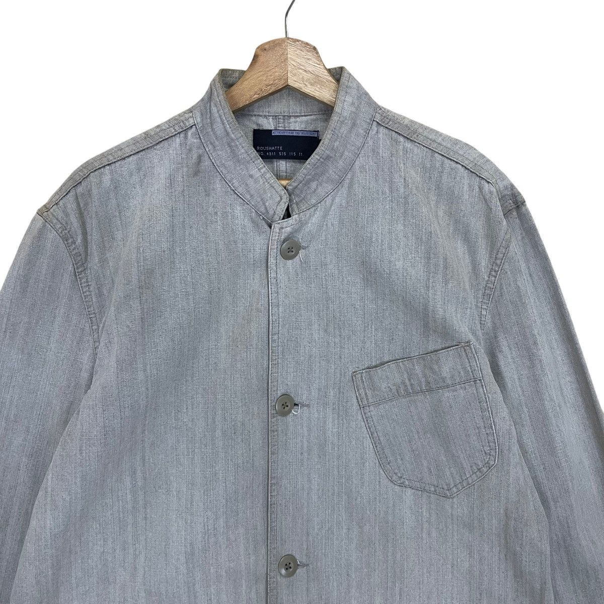 Japanese Brand × Vintage ROUSHATTE Hickory Chore Jacket Size US L / EU 52-54 / 3 - 4 Thumbnail