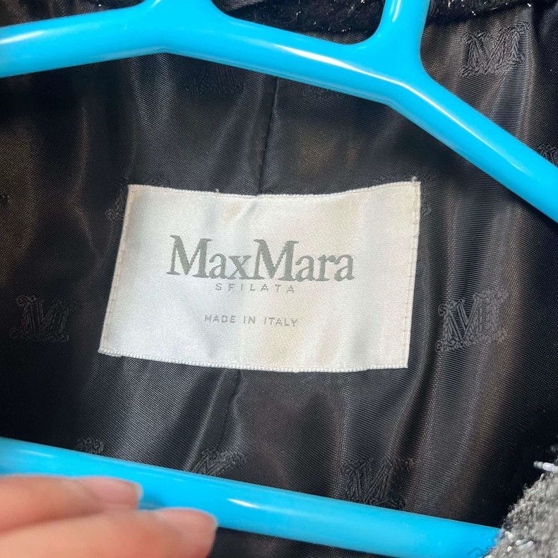 Max Mara Max Mara Silver thread teddy cotton coat Size L / US 10 / IT 46 - 3 Thumbnail