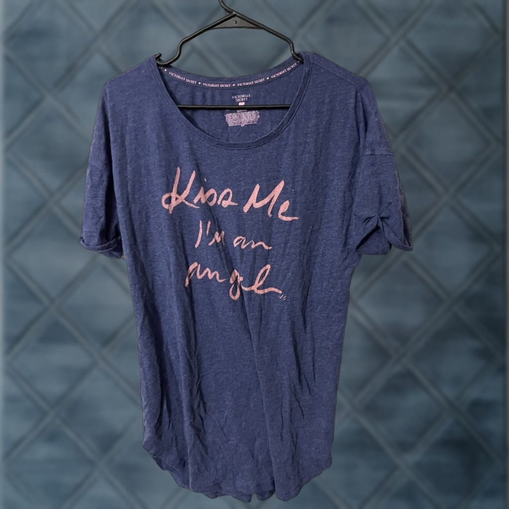 Victoria's Secret Victoria's Secret Top Small Blue Lounge Shirt Short Sleeve Tunic T-Shirt Women Vintage No Peak? Size S / US 4 / IT 40 - 1 Thumbnail