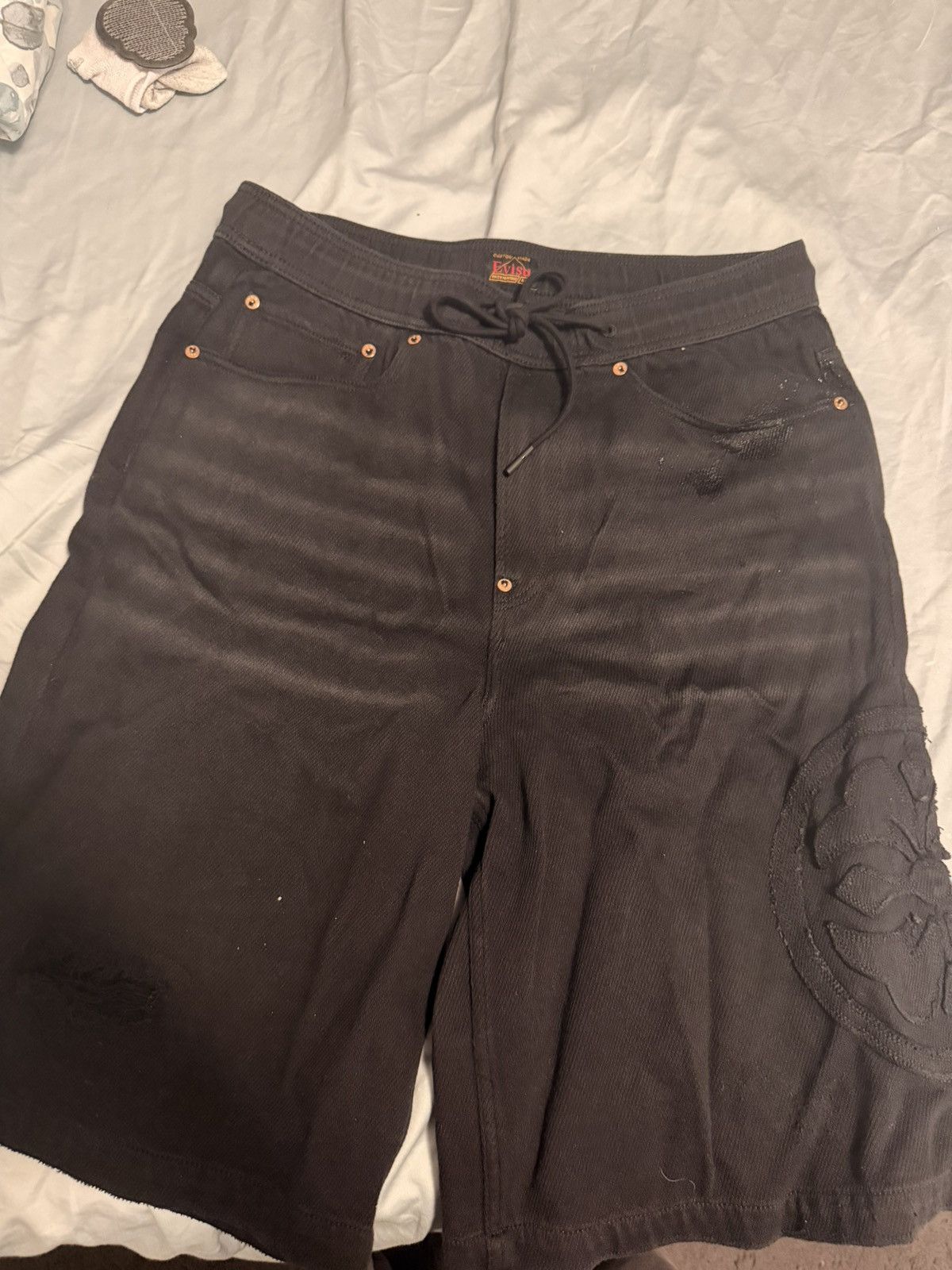 Evisu Kamon Appliqué Evisu Denim Shorts Size US 32 / EU 48 - 3 Thumbnail