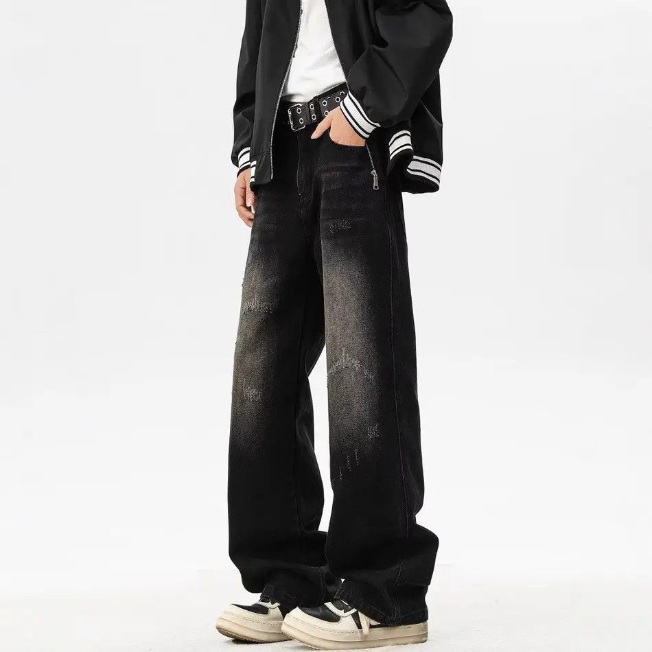 Japanese Brand Retro loose wide leg straight leg casual jeans Size US 32 / EU 48 - 1 Thumbnail