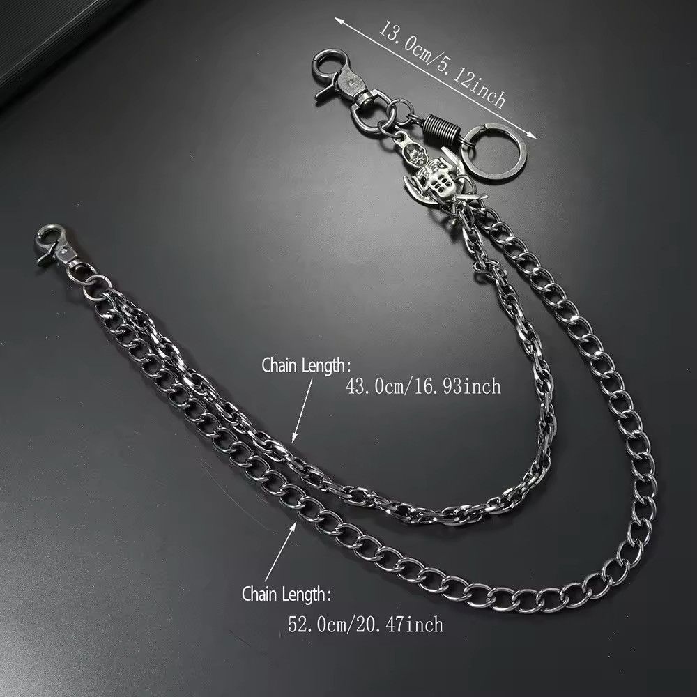 Jewelry Hip hop punk skull pendant multi-layer pants chain Size ONE SIZE - 3 Thumbnail