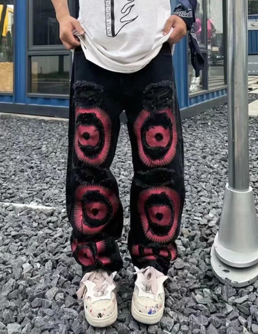 Designer × Japanese Brand Vintage street hip-hop punk baggy ripped jeans Size US 34 / EU 50 - 1 Thumbnail