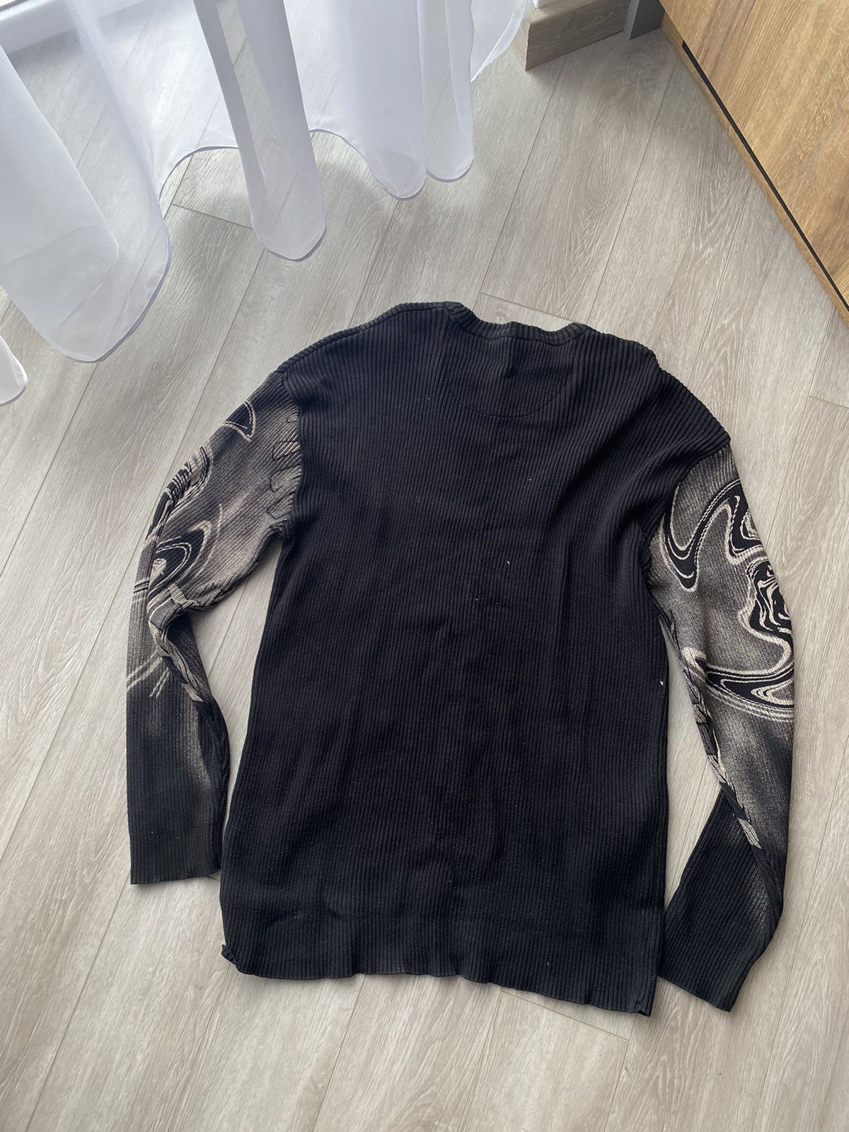 Japanese Brand × Vintage Vintage Y2K Japanese Style Ribbed Print Knit Sweater Size US XL / EU 56 / 4 - 6 Thumbnail