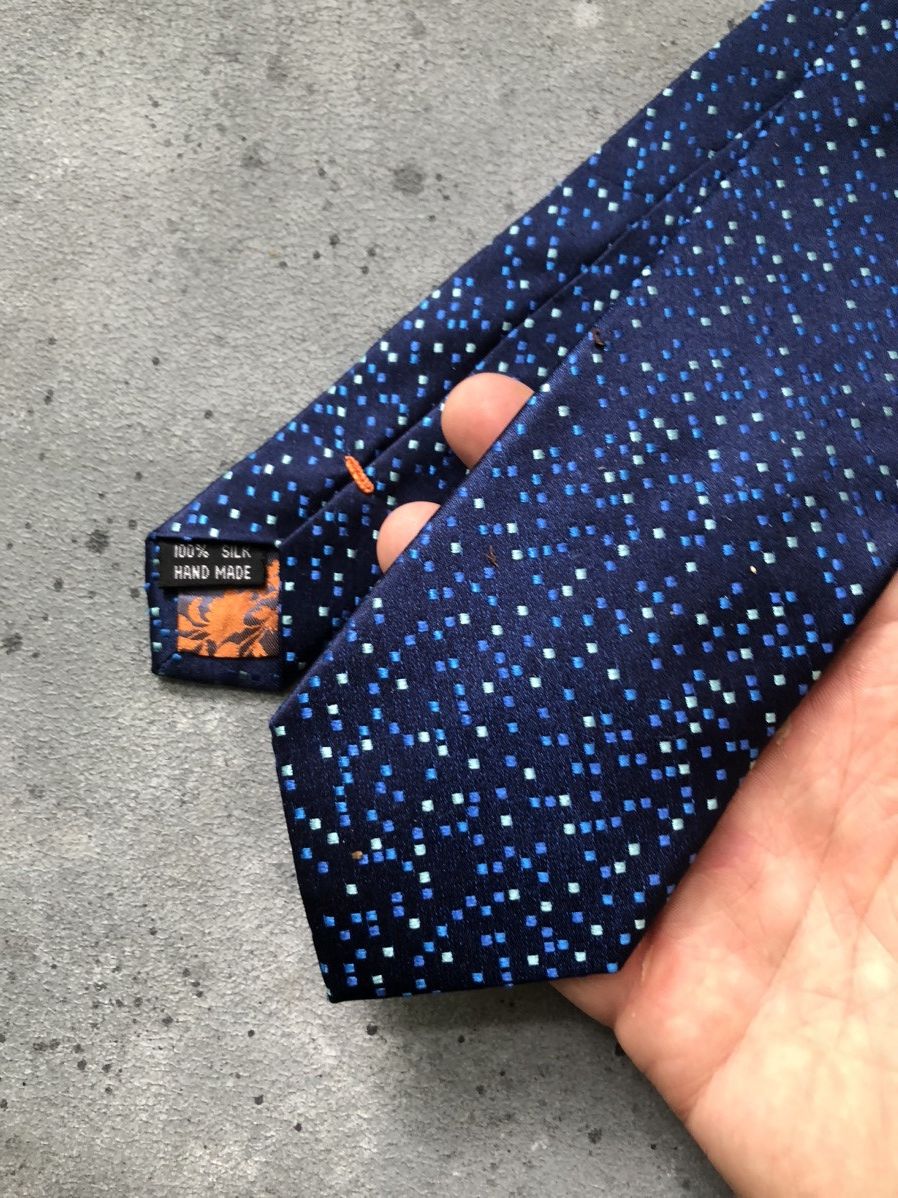 Osprey OSPREY of LONDON Men’s Silk Tie Navy Light Blue Geometric Size ONE SIZE - 3 Thumbnail