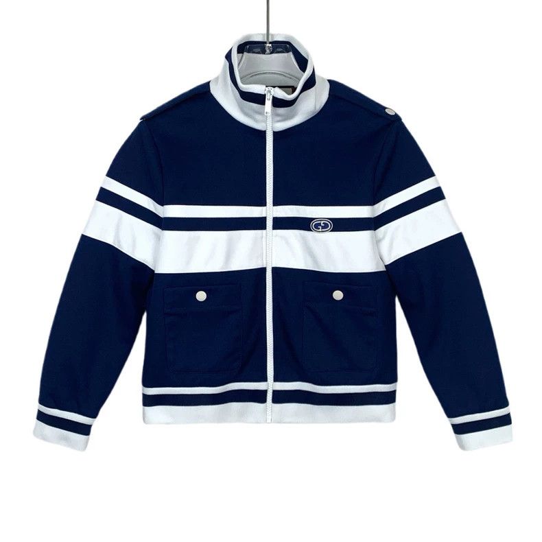 Gucci Gucci Double G embroidered stand-up collar blue and white s Size US XXS / EU 40 - 1 Thumbnail