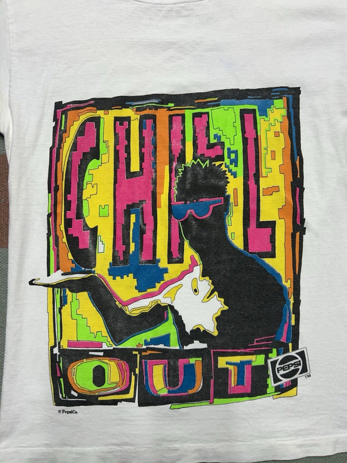 Vintage Vtg 80s t shirt Pepsi chill out neon soda drink snack surf M Size US M / EU 48-50 / 2 - 2 Thumbnail