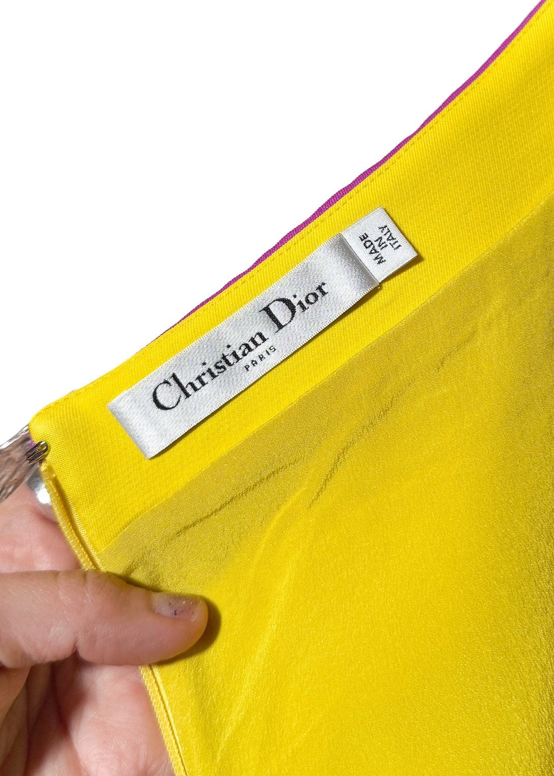 Dior Christian Dior SS22 Runway Yellow Print Halter Mini Dress Size XL / US 12-14 / IT 48-50 - 9 Thumbnail