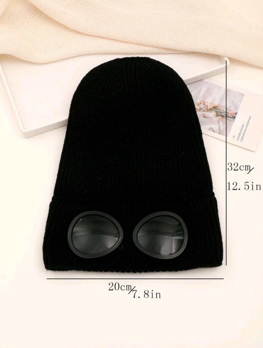Japanese Brand Solid Knit Black Beanie sh Size ONE SIZE - 4 Thumbnail