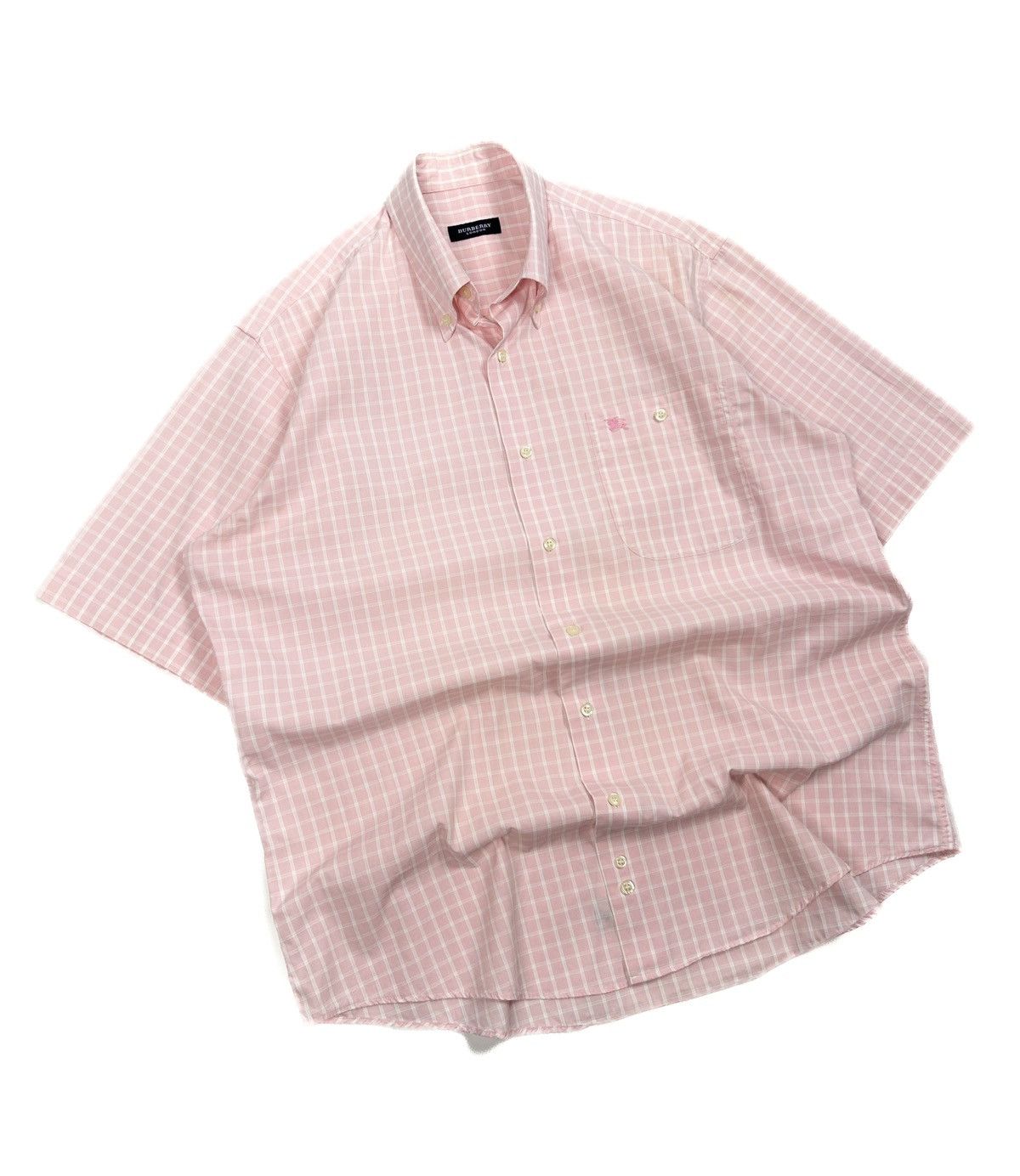 Burberry Vintage Burberry Pink Check Short Sleeve Button-Up Shirt M Size US M / EU 48-50 / 2 - 2 Thumbnail