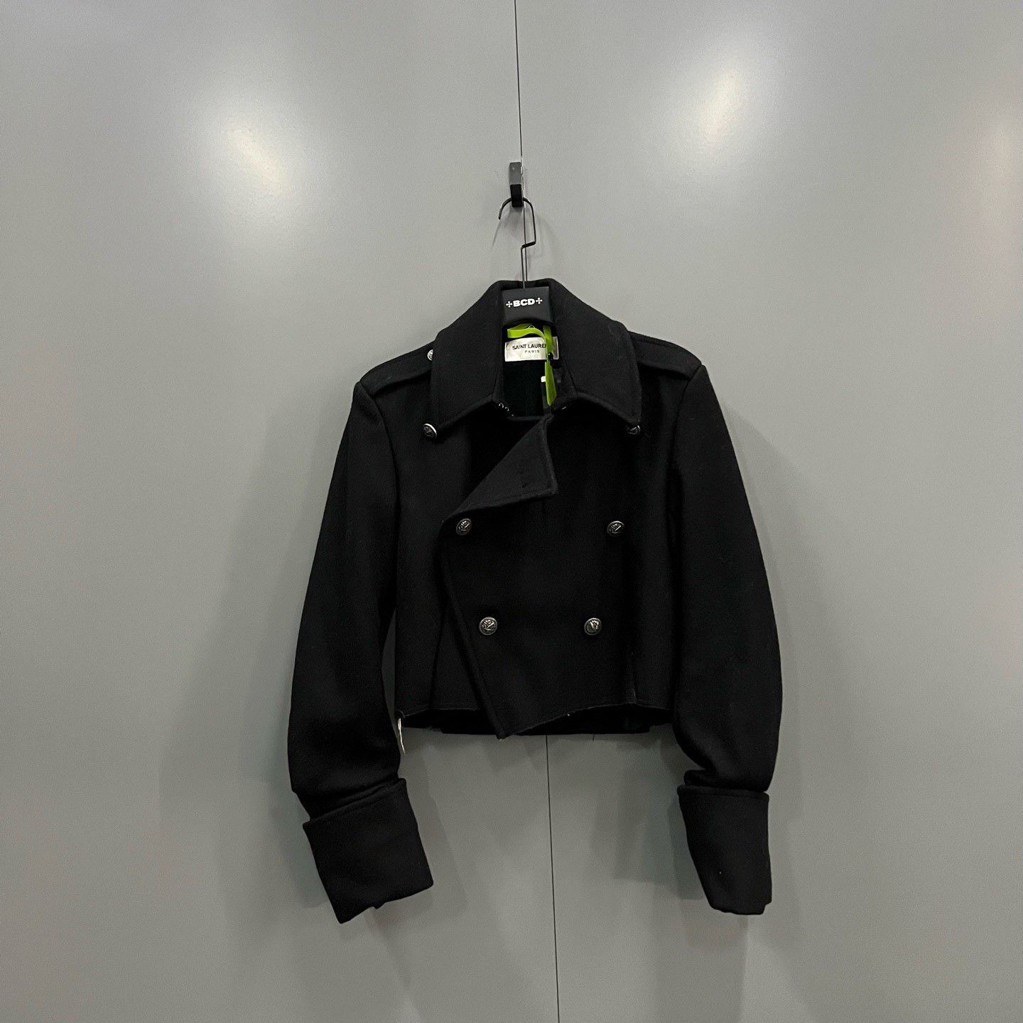 Saint Laurent Paris Saint Laurent Black Cropped Double-Breasted Jacket Size XS / US 0-2 / IT 36-38 - 1 Thumbnail