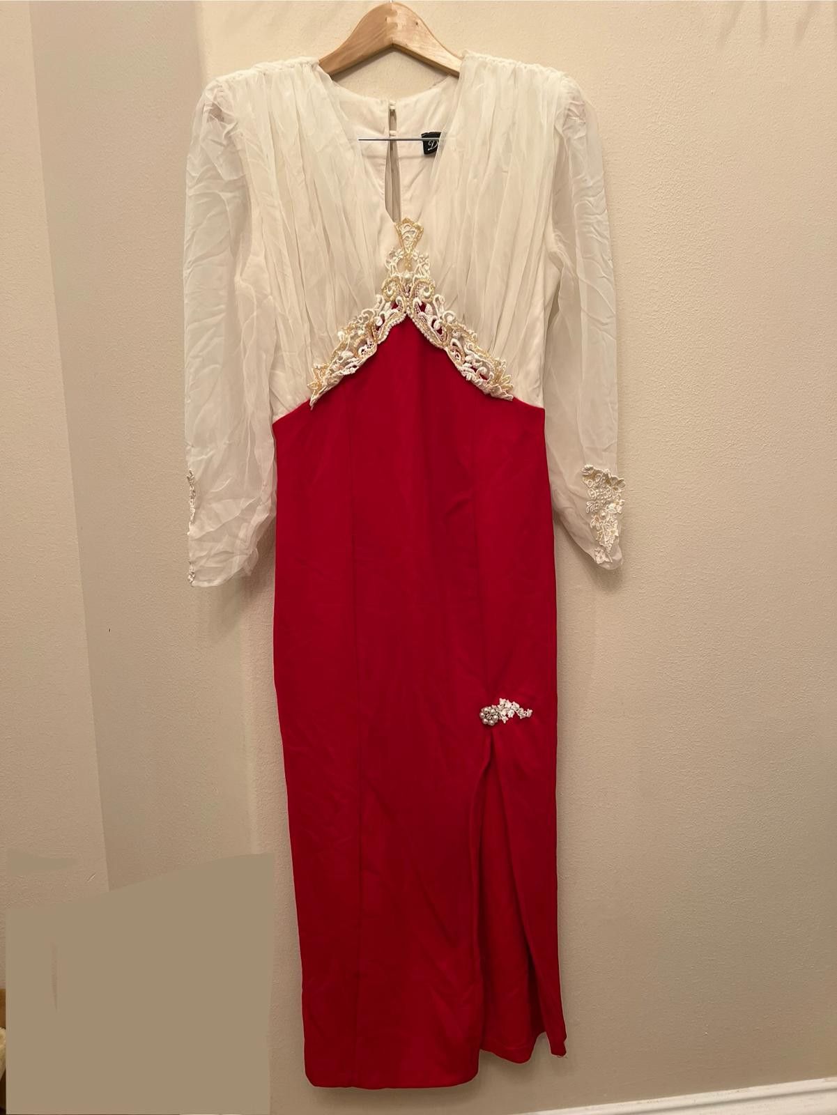 Dillard's Elegant Vintage Red and White Dress by Dollar USA Size L / US 10 / IT 46 - 1 Thumbnail