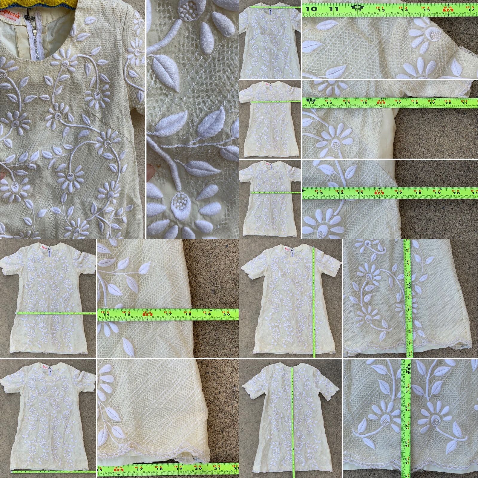 Vintage Vintage Rebecca’s Tarlac Manila Embroidered Dress Metal Talon Zipper Shift Dress Size S / US 4 / IT 40 - 8 Thumbnail