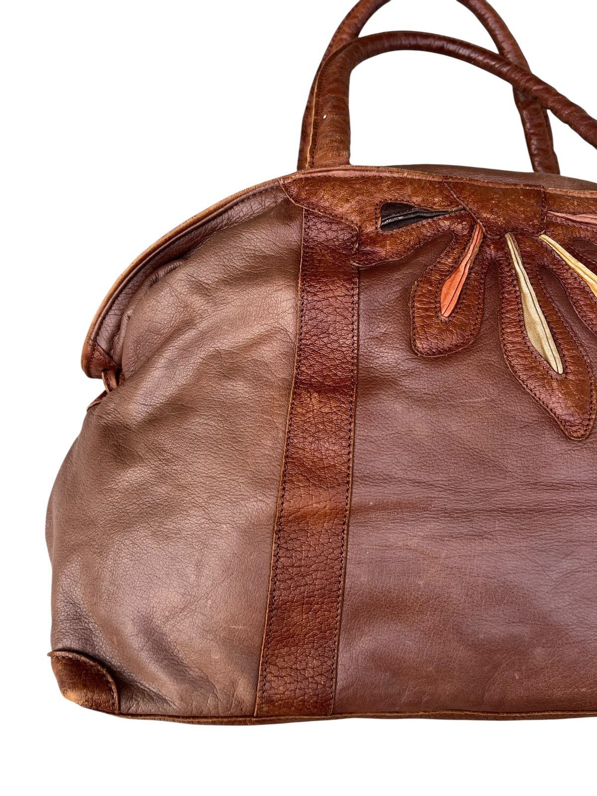 Leather Ibiza Japan Patina Brown Leather Weekend Bag Size ONE SIZE - 10 Thumbnail
