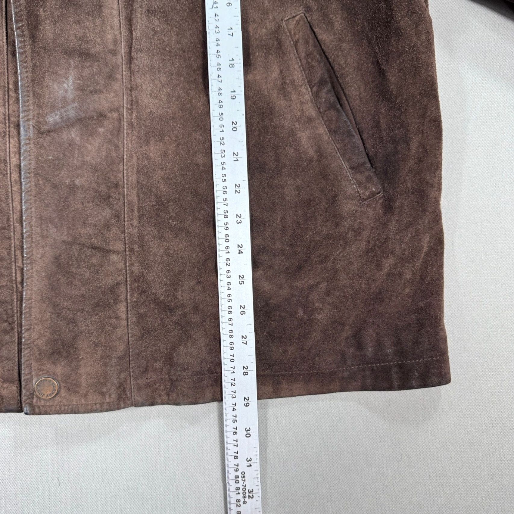 Johnston & Murphy Johnston & Murphy Jacket Men's L Brown Suede Leather Zip Up Lined Insulated Jacket Size US L / EU 52-54 / 3 - 7 Thumbnail