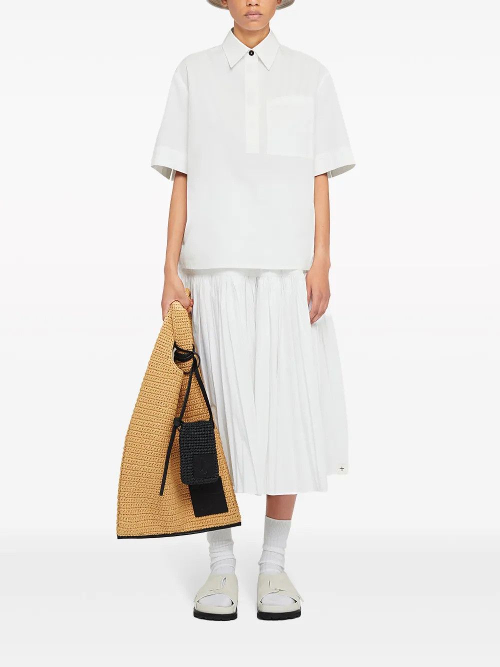 Jil Sander o1y1025 Midi Skirt in White Size 25" / US 0 / IT 36 - 5 Thumbnail