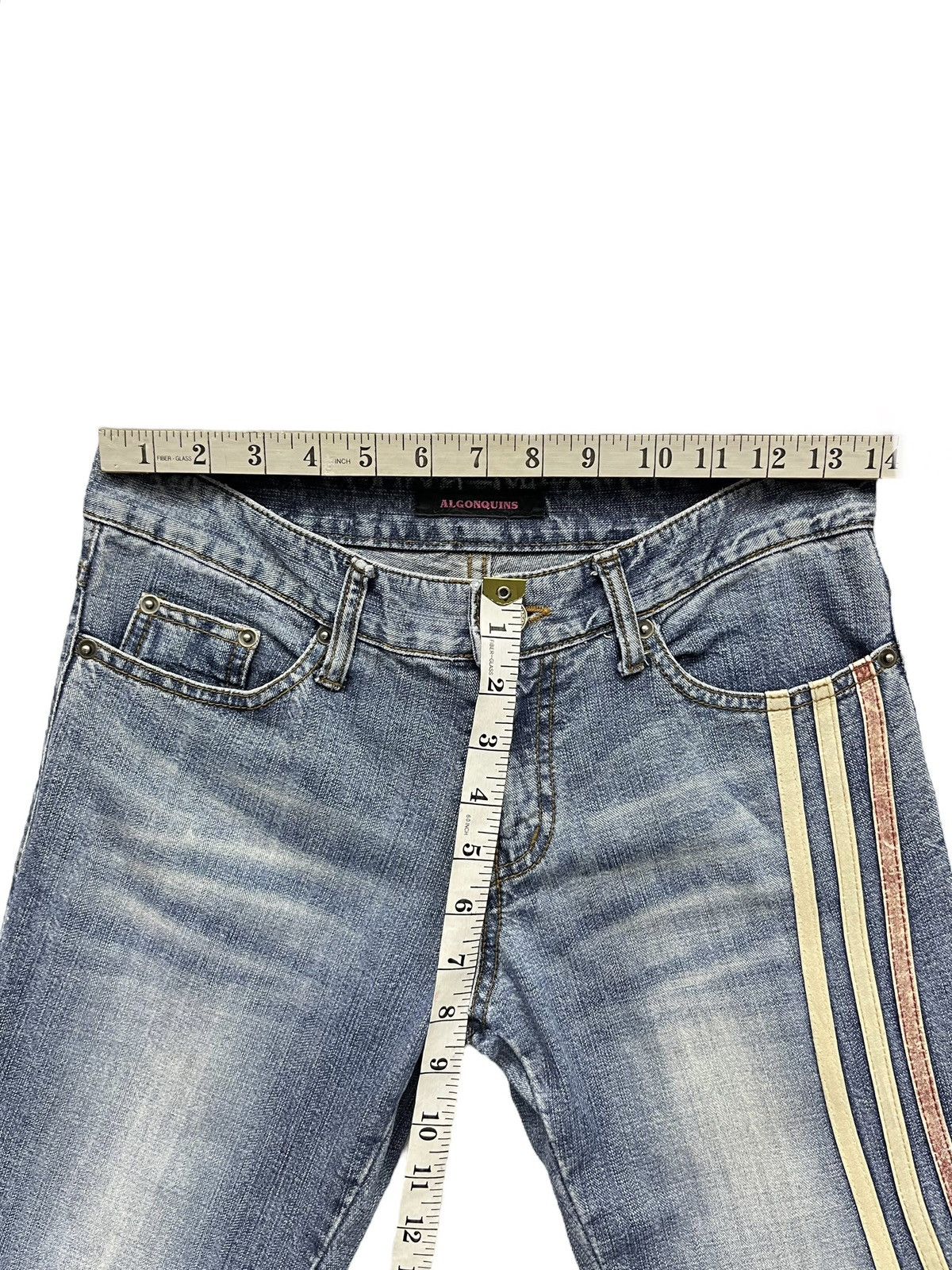 Other ALGONQUINS Distressed 3 Stripes Skinny Ultra Flare Low Rise Size 28" / US 6 / IT 42 - 12 Thumbnail