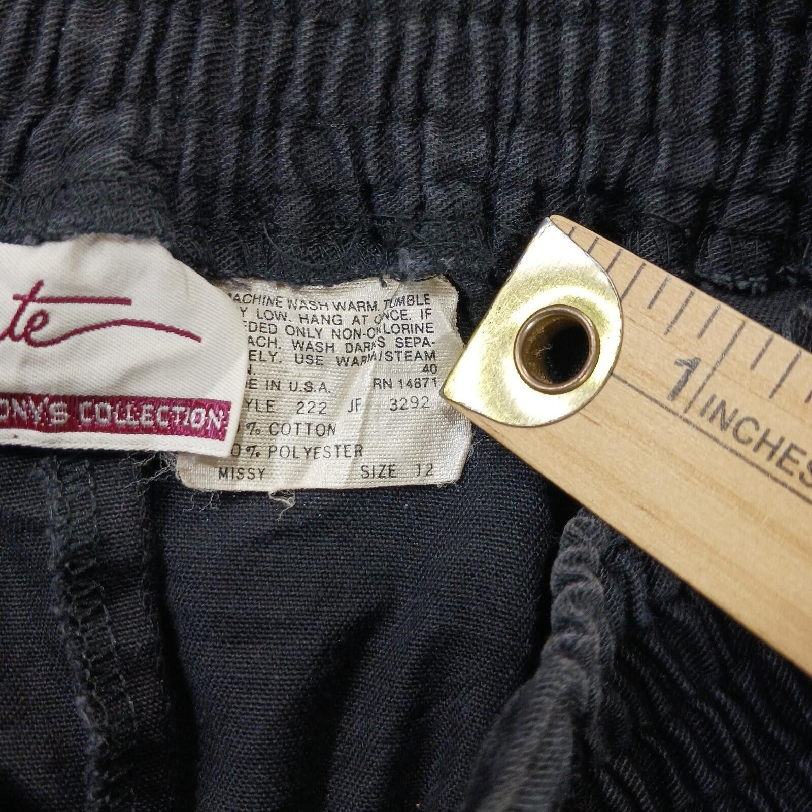 Other Vintage Anthony Collection Women BLK Elastic Waist Skirt 12 Size 34" / US 12 / IT 48 - 4 Thumbnail