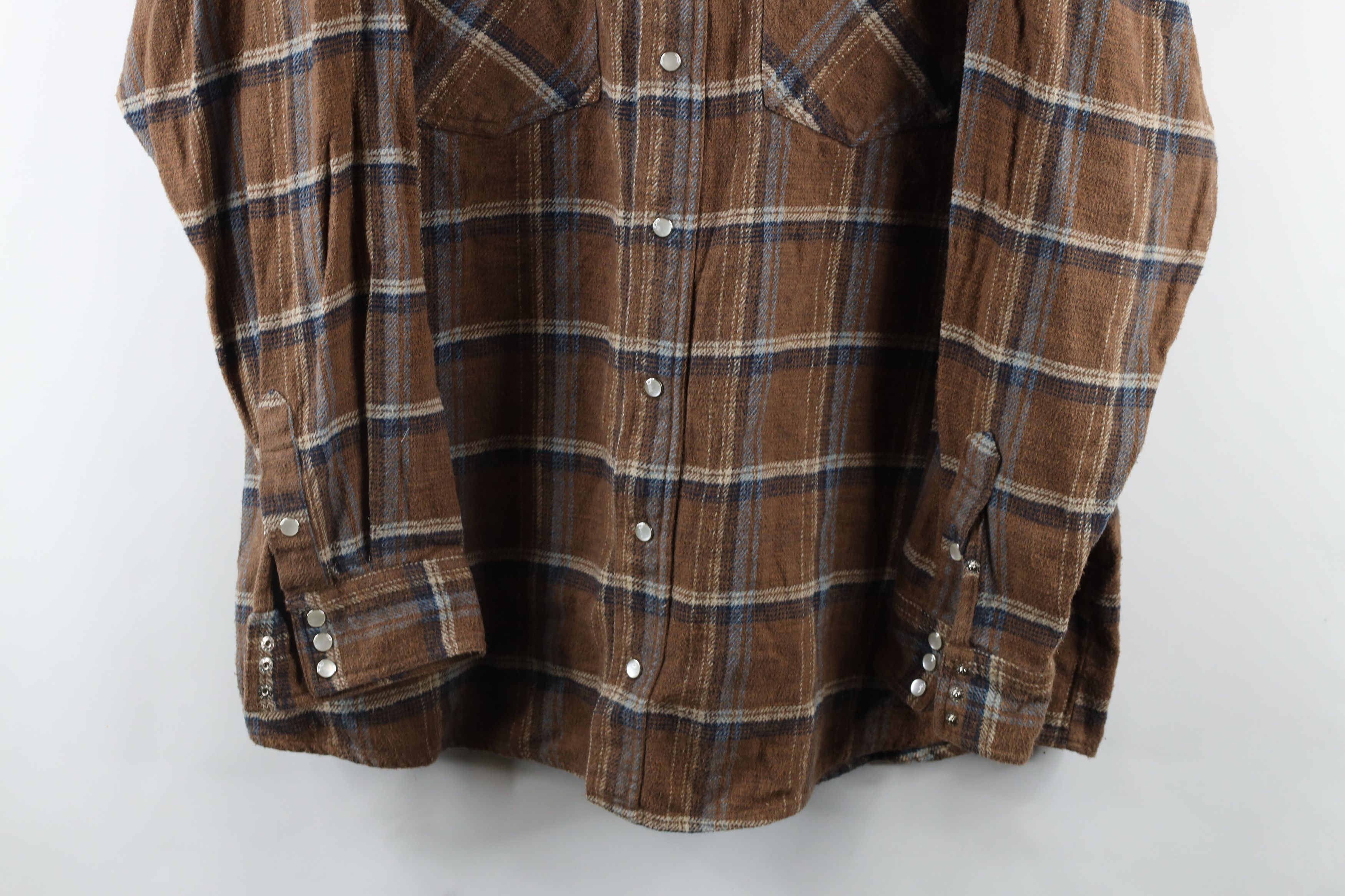 Vintage Vintage 90s Streetwear Heavyweight Snap Button Shirt Plaid Size US XL / EU 56 / 4 - 3 Thumbnail