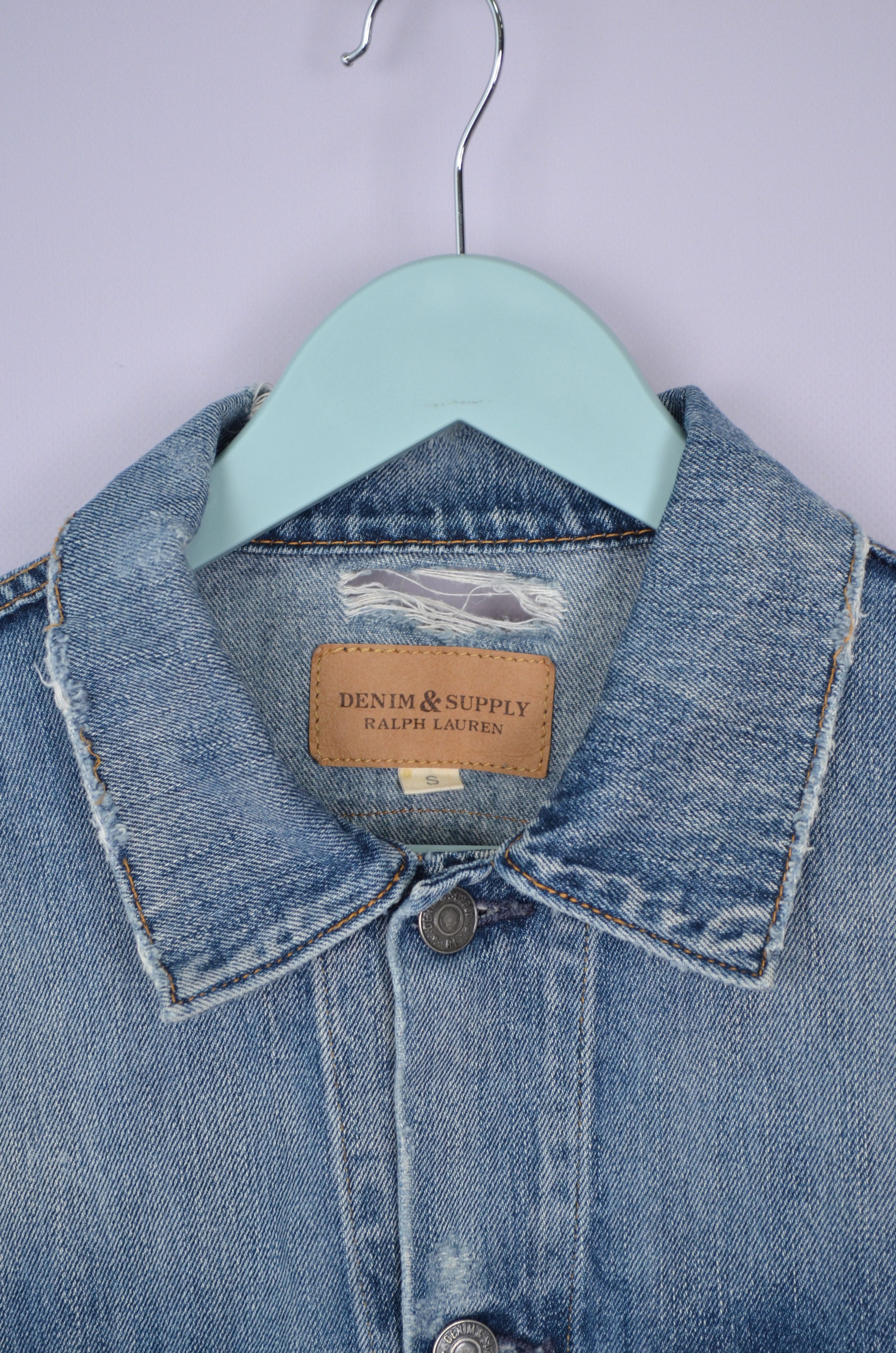 Denim & Supply Ralph Lauren × Designer × Polo Ralph Lauren Ralph Lauren Denim Supply Denim Distressed Trucker Jacket Size US S / EU 44-46 / 1 - 6 Thumbnail