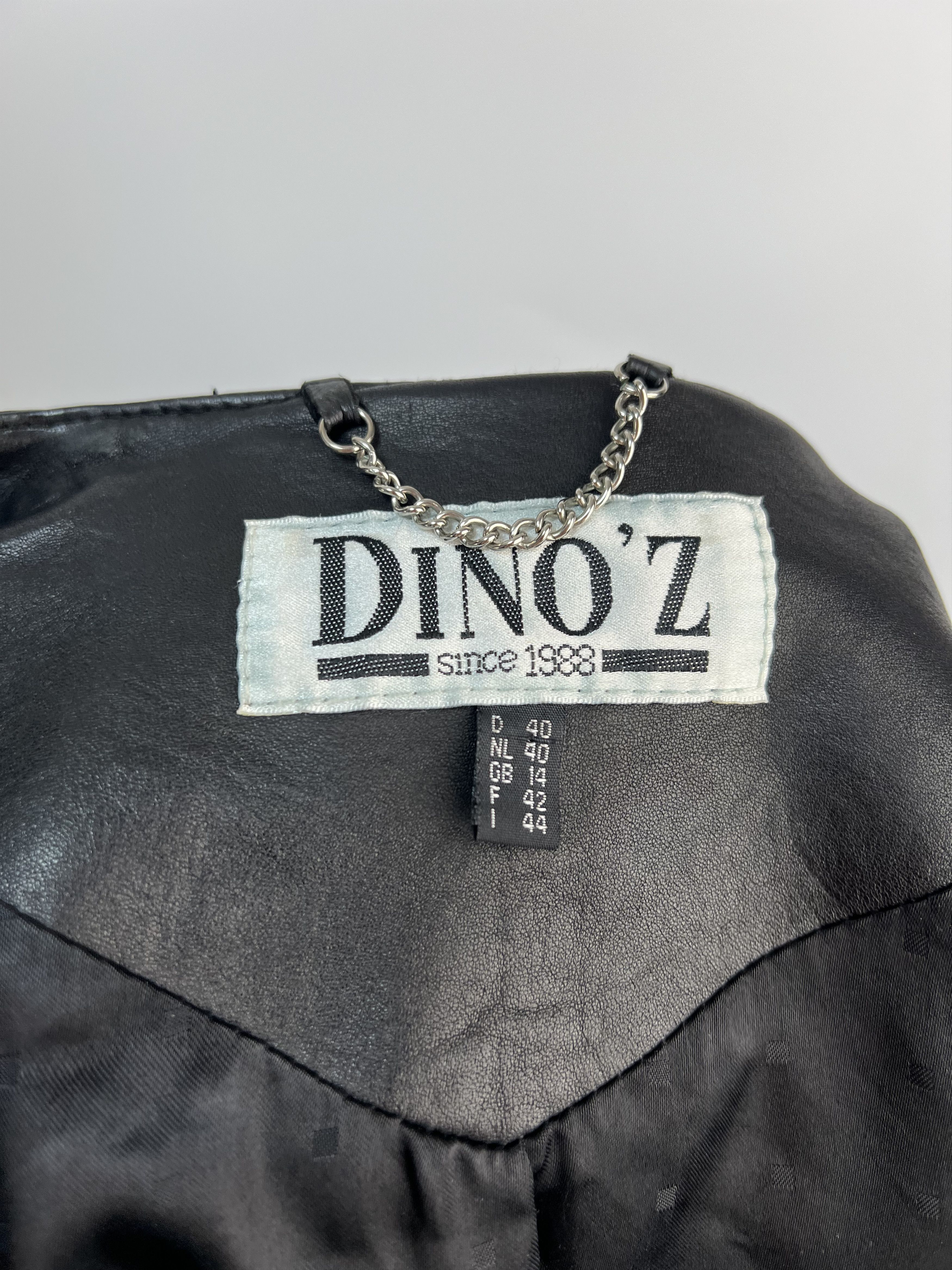 Vintage 80s Rare Vintage Dino’z Women’s Leather Jacket Size IT 44 Size M / US 6-8 / IT 42-44 - 15 Thumbnail