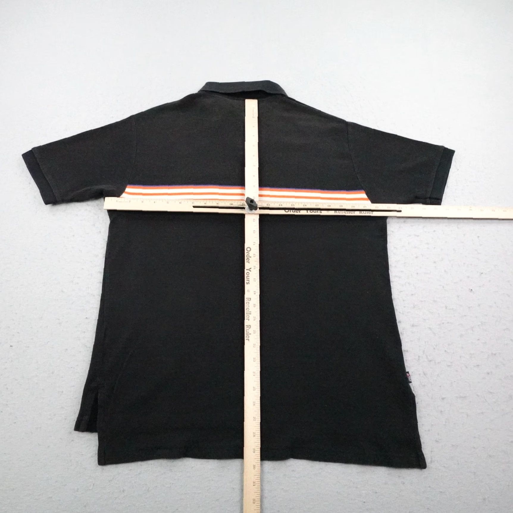Ralph Lauren VINTAGE Ralph Lauren Polo Sport Shirt Mens L Black Striped USA Flag Logo Y2K Size US L / EU 52-54 / 3 - 4 Thumbnail