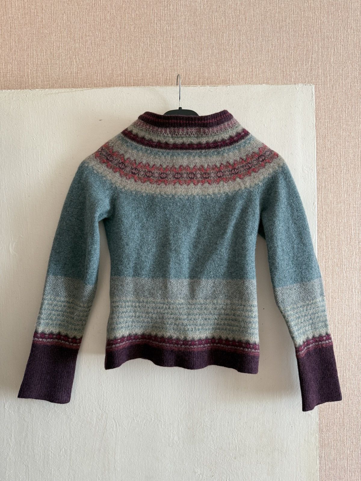 Other Vintage Eribe of Scotland Alpine Women’s Cardigan Old Rose Size S / US 4 / IT 40 - 12 Thumbnail