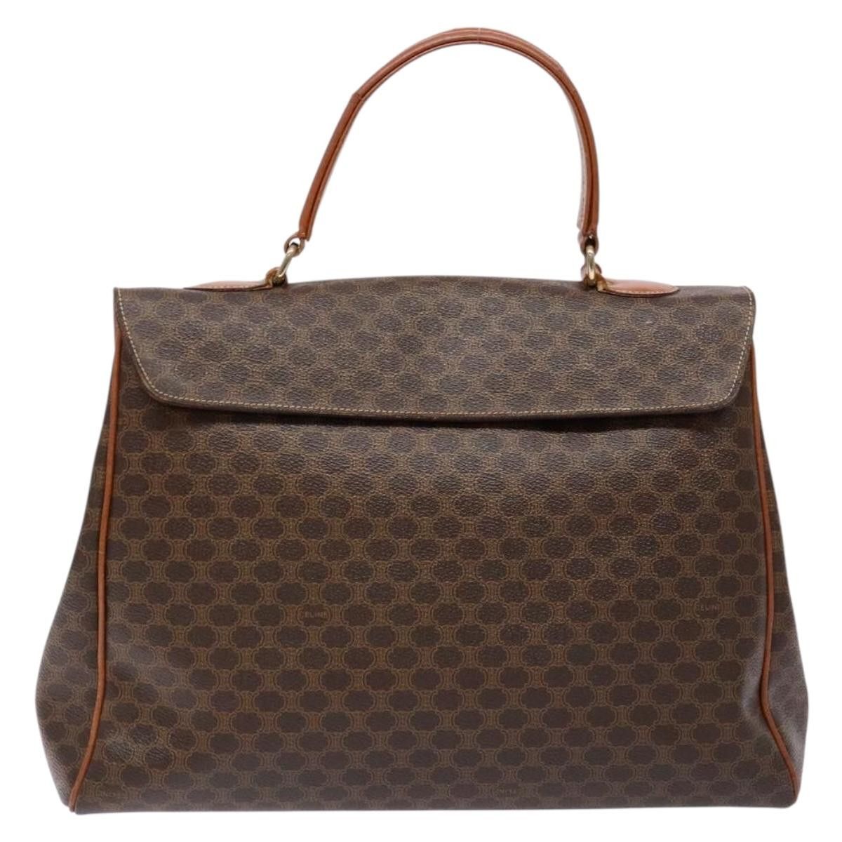 Celine CELINE Macadam Canvas Hand Bag Pvc Leather Brown Gold Size ONE SIZE - 3 Thumbnail