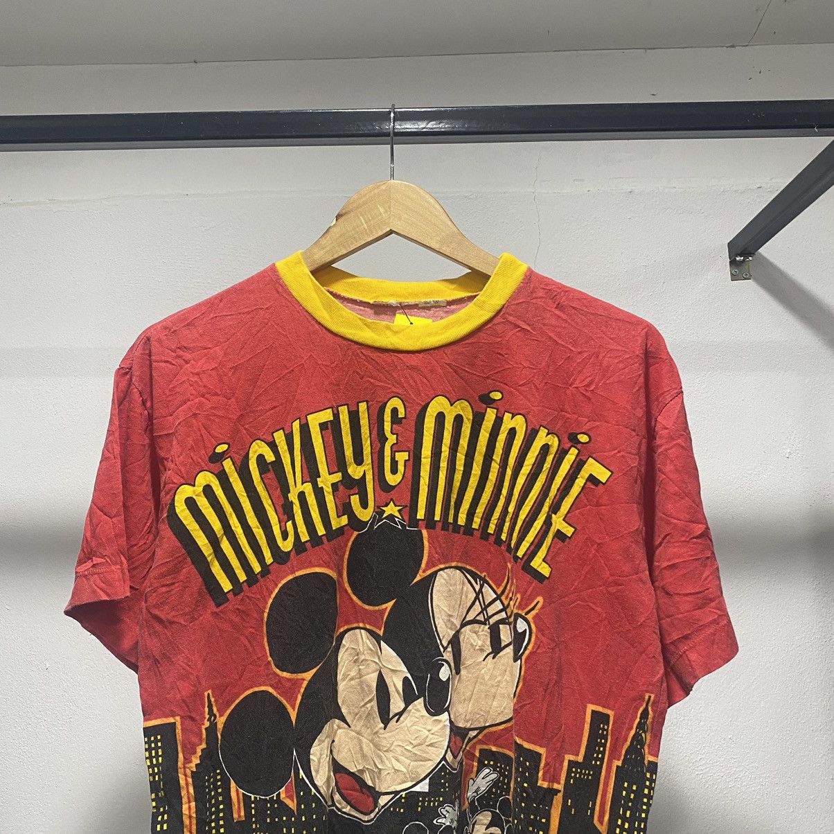 Mickey Mouse × Vintage Sick☠️ Mickey AOP Print Ringer Tee 90s Size US S / EU 44-46 / 1 - 3 Thumbnail