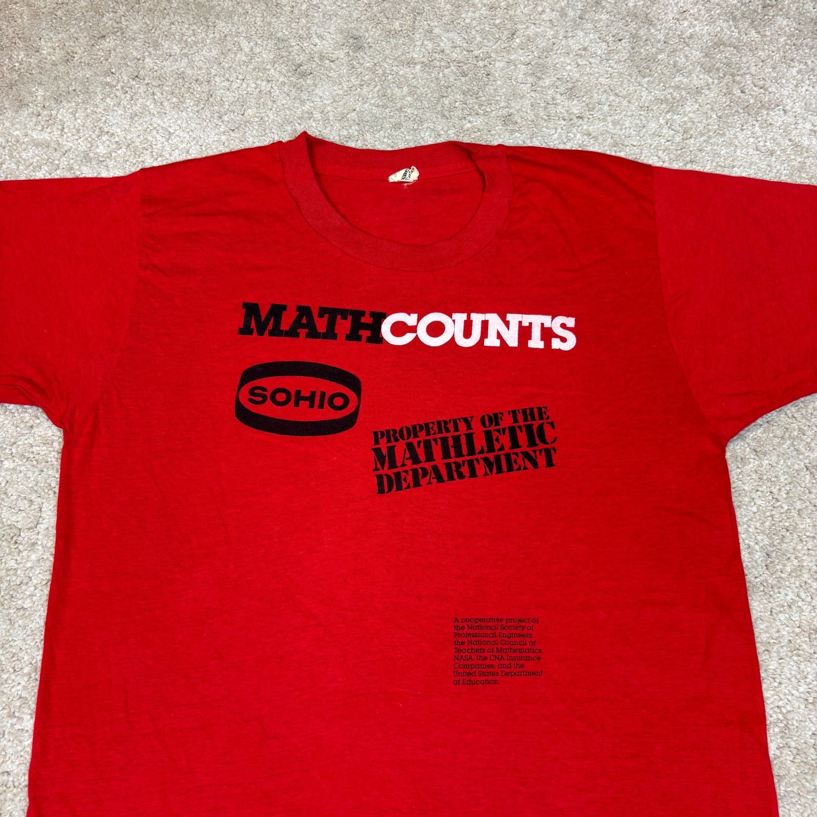 Vintage Vintage 80s Math Counts Single Stitch STEM Shirt Men's Large Size US XL / EU 56 / 4 - 2 Thumbnail