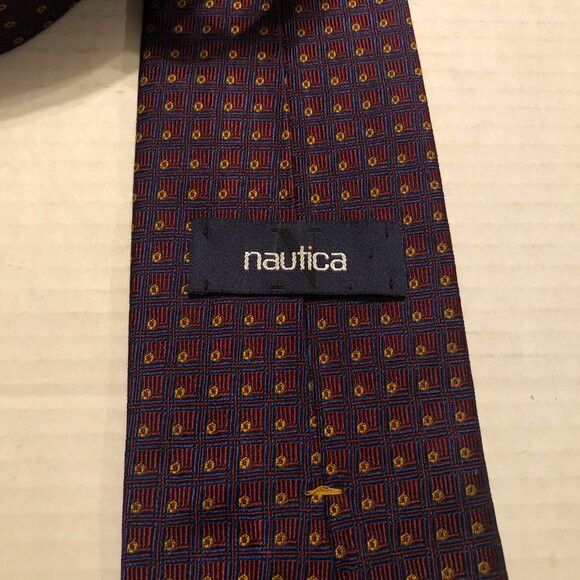 Nautica nautica men's new purple silk tie 3 3/4" X 58" Size ONE SIZE - 2 Thumbnail