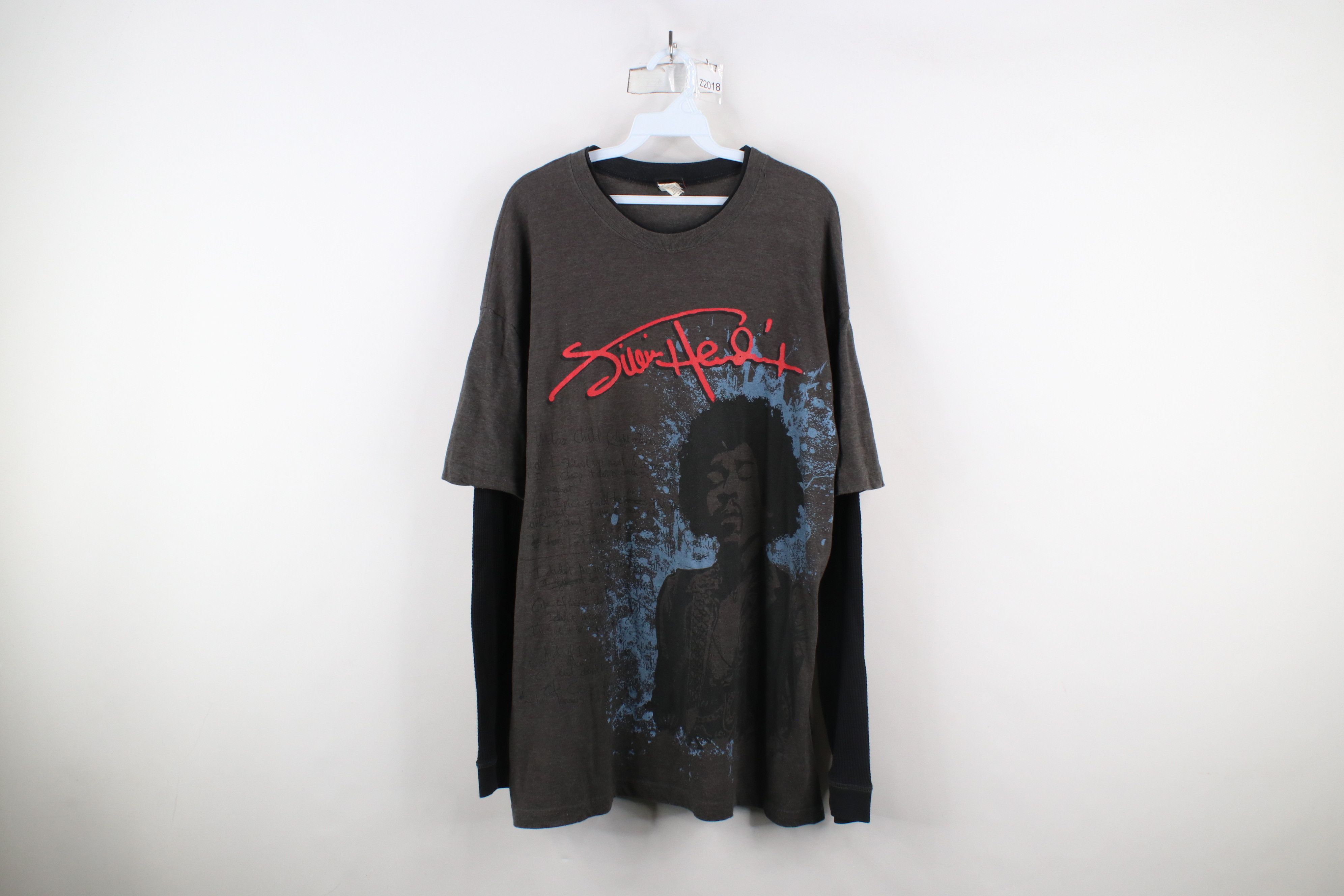 Vintage Vintage 90s Y2K Layered Jimi Hendrix Long Sleeve T-Shirt Size US XL / EU 56 / 4 - 1 Thumbnail
