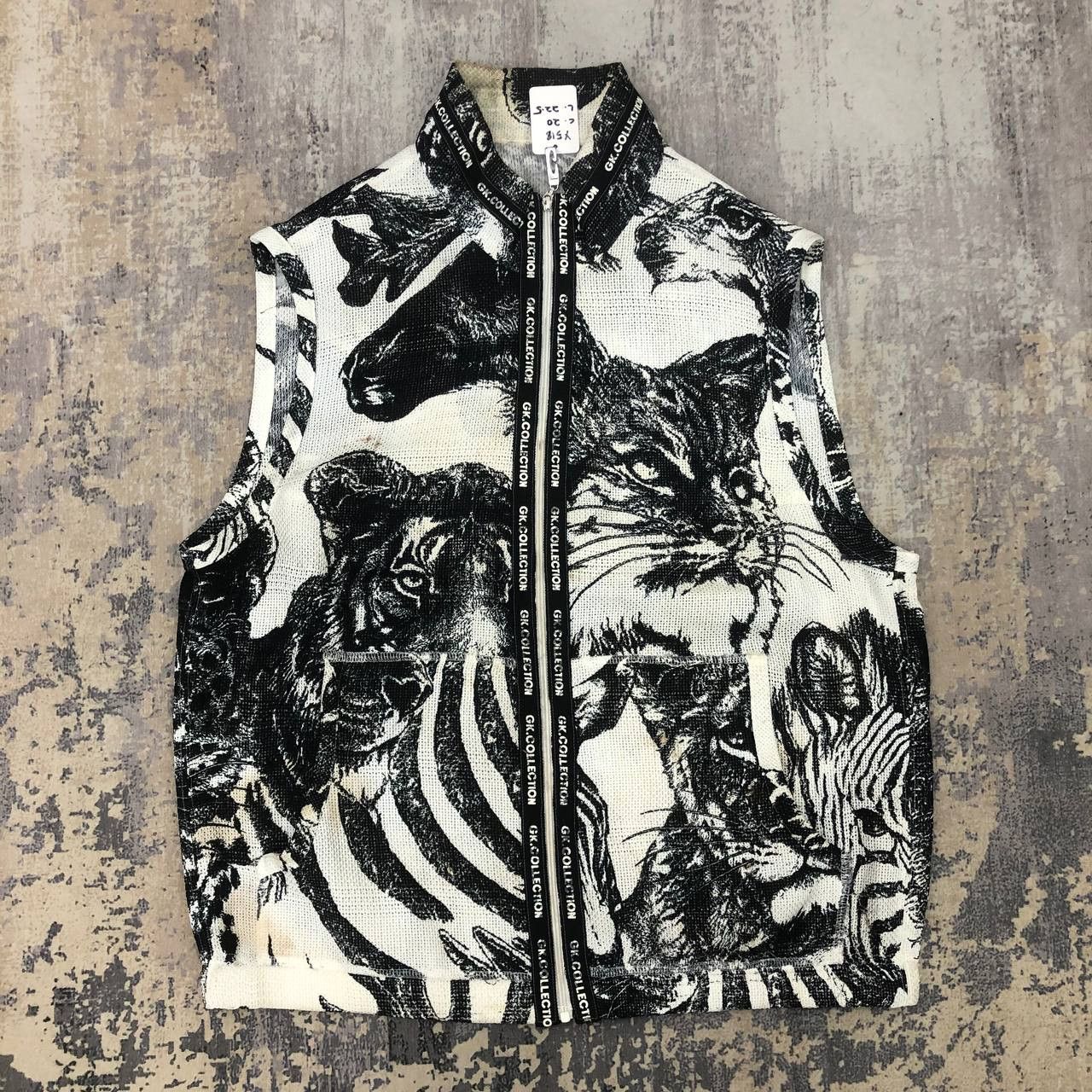 Japanese Brand Y518 GK COLLECTION TIGER FULL PRINT KNIT VESTS Size M / US 6-8 / IT 42-44 - 1 Thumbnail