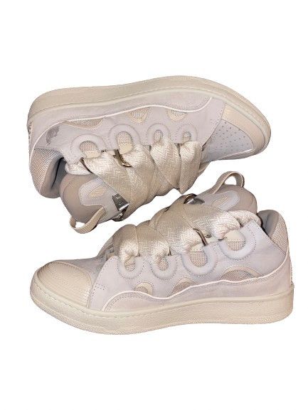 Lanvin LANVIN Leather Curb Sneaker Cream Pure White in Size 10 Size US 10 / EU 43 - 9 Thumbnail