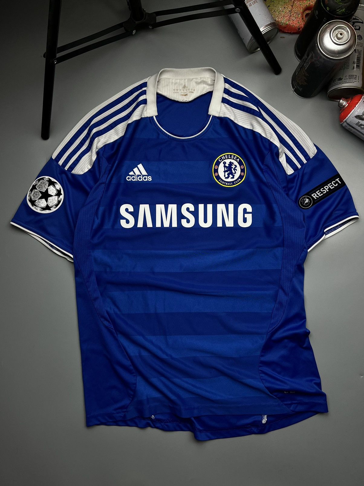 image of Adidas x Soccer Jersey F.c. Chelsea (Drogba) 2011 League Champions Vintage Jersey in Blue (Size Med