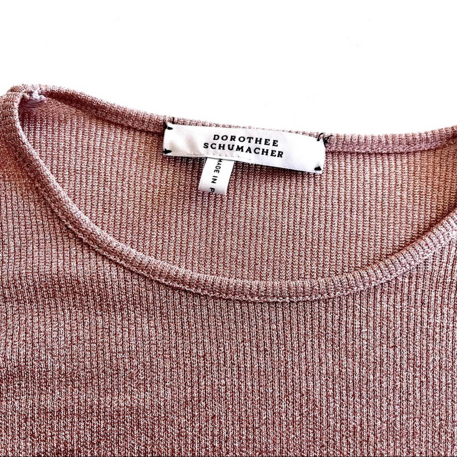 DOROTHEE SCHUMACHER Dorothee Schumacher ribbed gold thread pullover top Size XS / US 0-2 / IT 36-38 - 5 Thumbnail