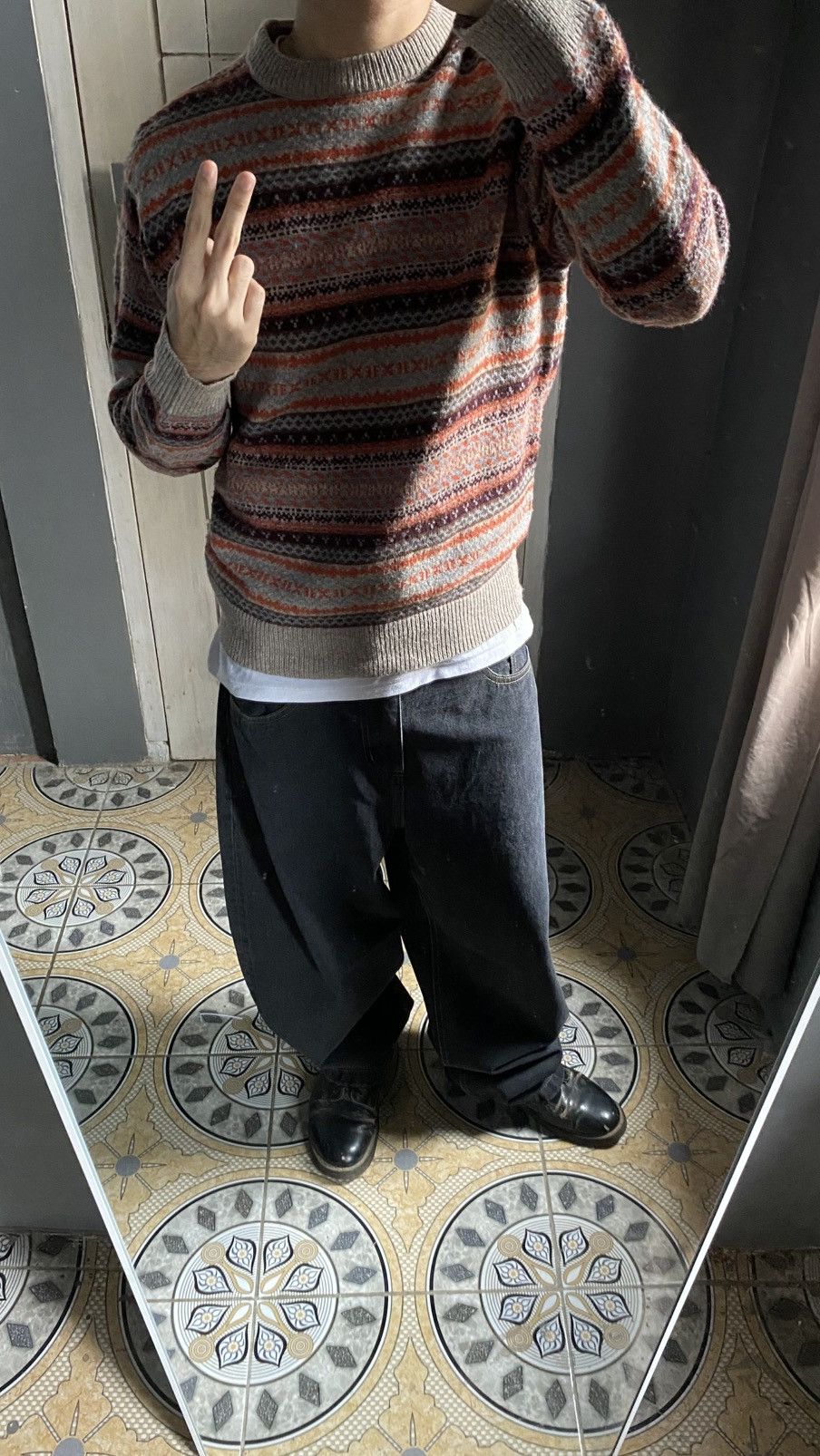 Other Vintage 90's GU Japan Fair Isle Knit Winter Streetwear Size US M / EU 48-50 / 2 - 11 Thumbnail