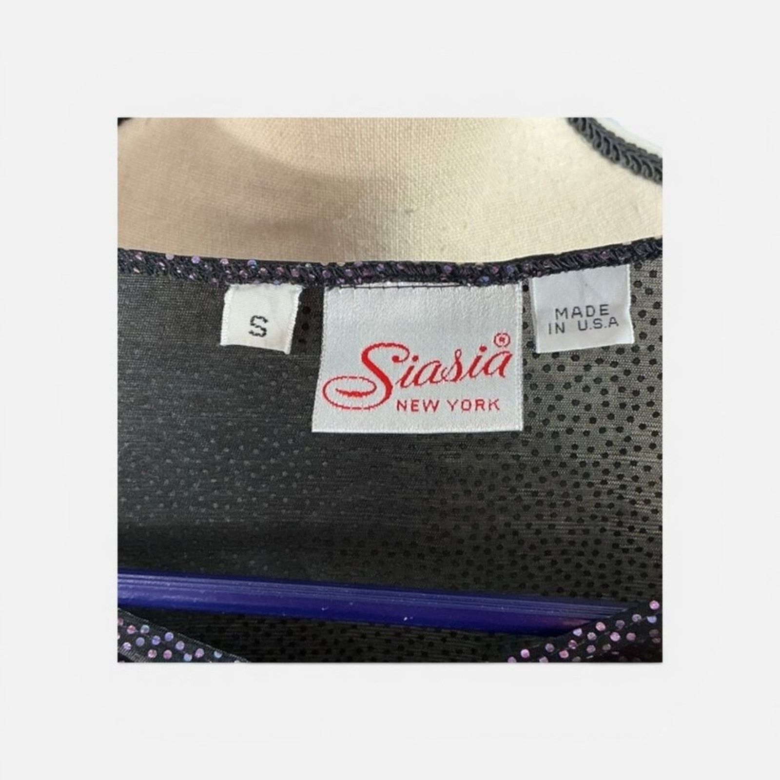 Other Siasia New York Metallic Shimmer Top Black Purple Tie Side S Size S / US 4 / IT 40 - 2 Thumbnail