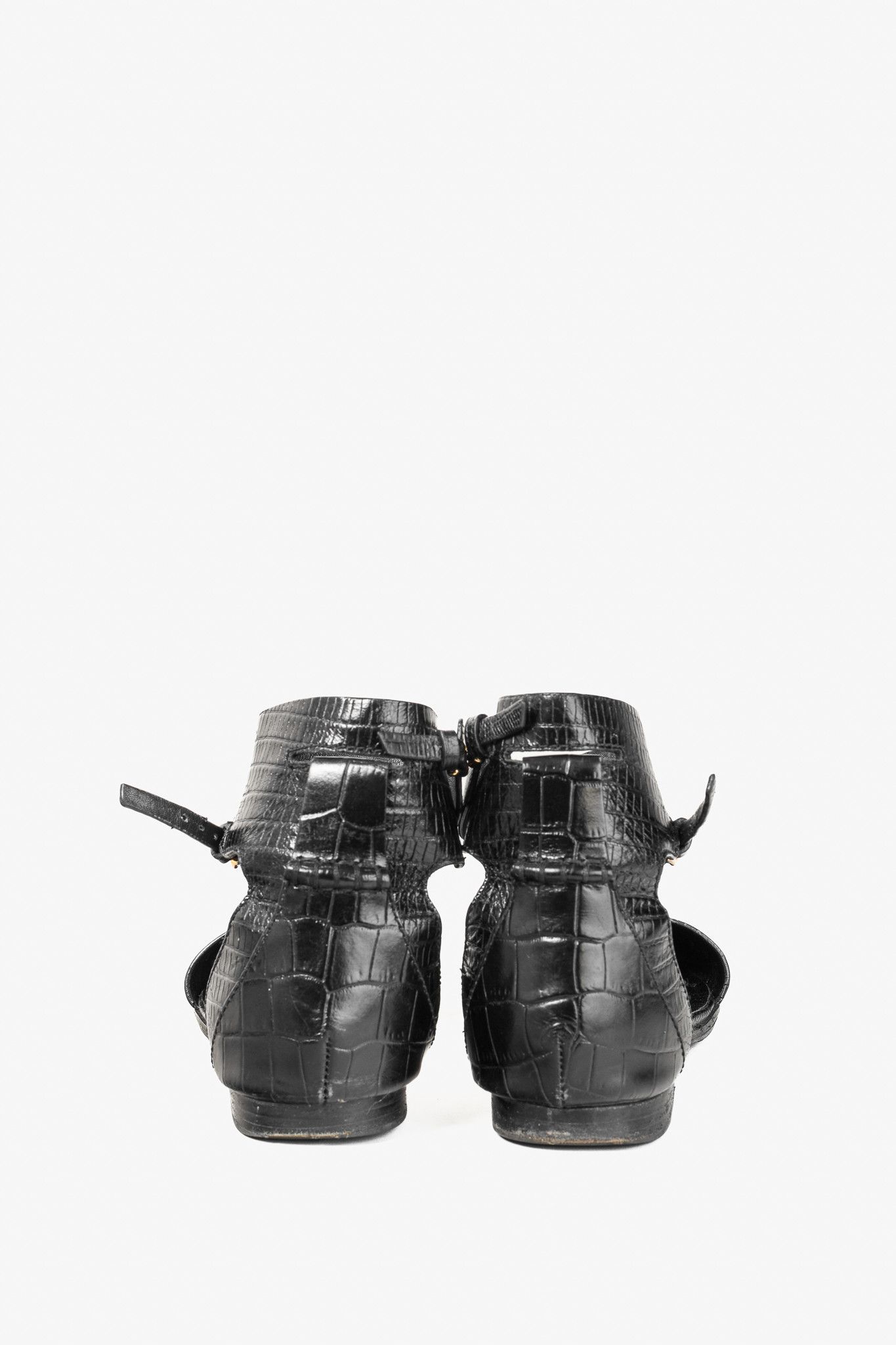 Alexander Wang Alexander Wang Elsa Black Croc-Embossed Leather Flats Size US 6.5 / IT 36.5 - 3 Thumbnail