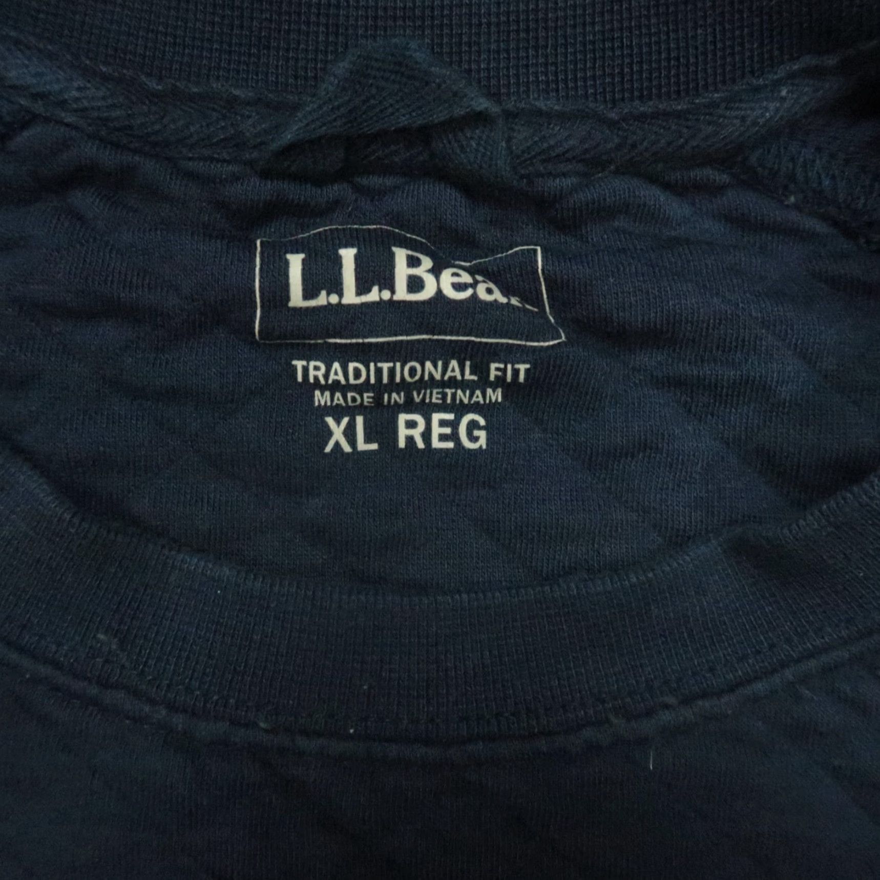 Vintage LL Bean Mens XL Blue Quilted Sweatshirt Pullover Crew Extra Large Size US XL / EU 56 / 4 - 3 Thumbnail