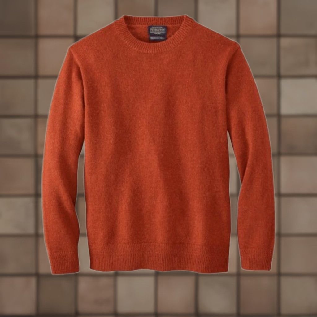 Pendleton VINTAGE Pendleton Men’s Shetland Wool Crewneck Sweater L Orange Pullover Crew Neck Knit Size US L / EU 52-54 / 3 - 1 Thumbnail