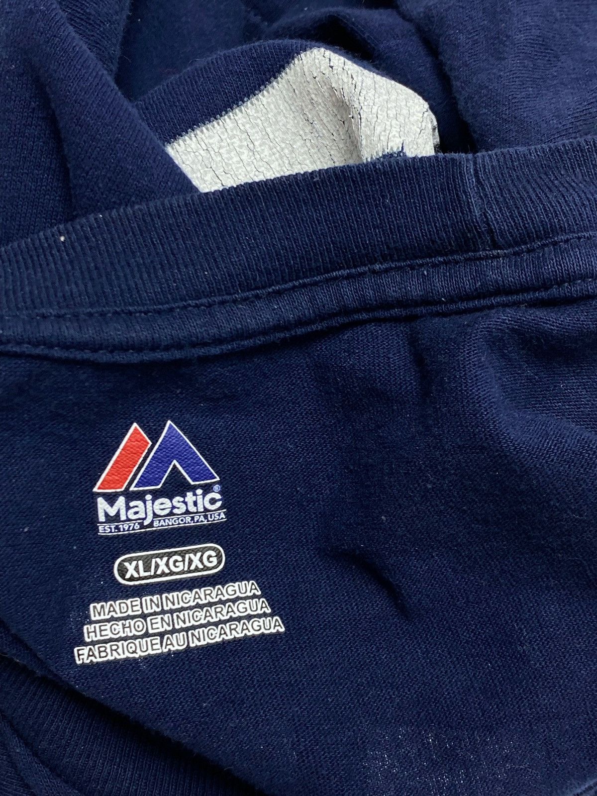 Majestic Vintage NY YANKEES JETER Navy Big Logo T Shirt Majestic Size US XL / EU 56 / 4 - 4 Thumbnail