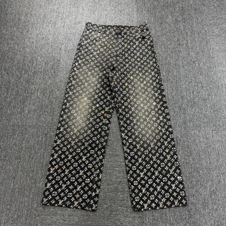 Louis Vuitton Louis Vuitton Rhinestone Print Distressed Jeans Size US 30 / EU 46 - 1 Thumbnail