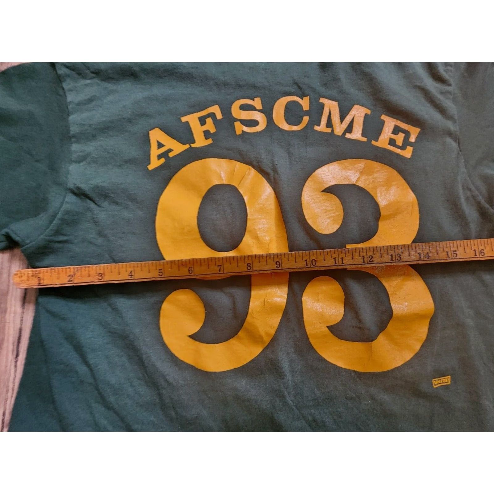 Vintage Vintage Union Line Mens T-Shirt 93 AFSCME Union Made Double-Sided Green Cotton Crew Neck M USA Size US M / EU 48-50 / 2 - 4 Thumbnail