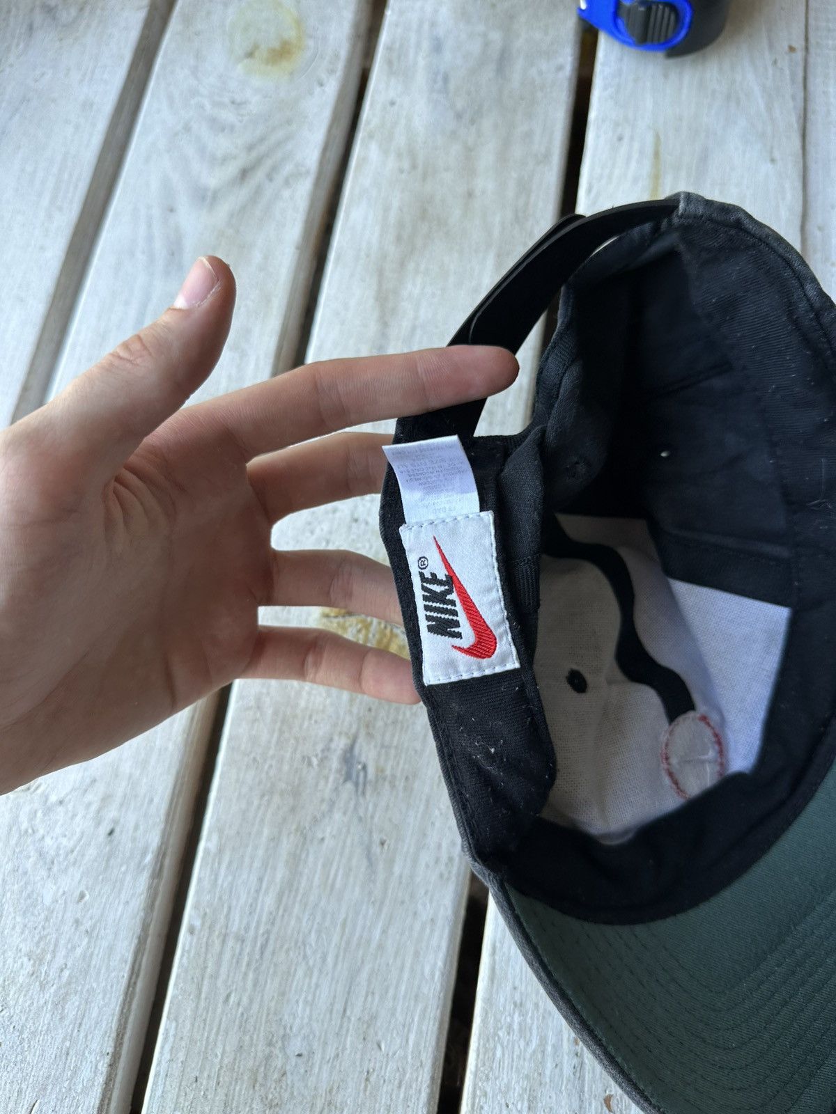 Nike 90s 🚨NIKE SWOOSH RARE Black SnapBack baseball cap hat Size ONE SIZE - 4 Thumbnail