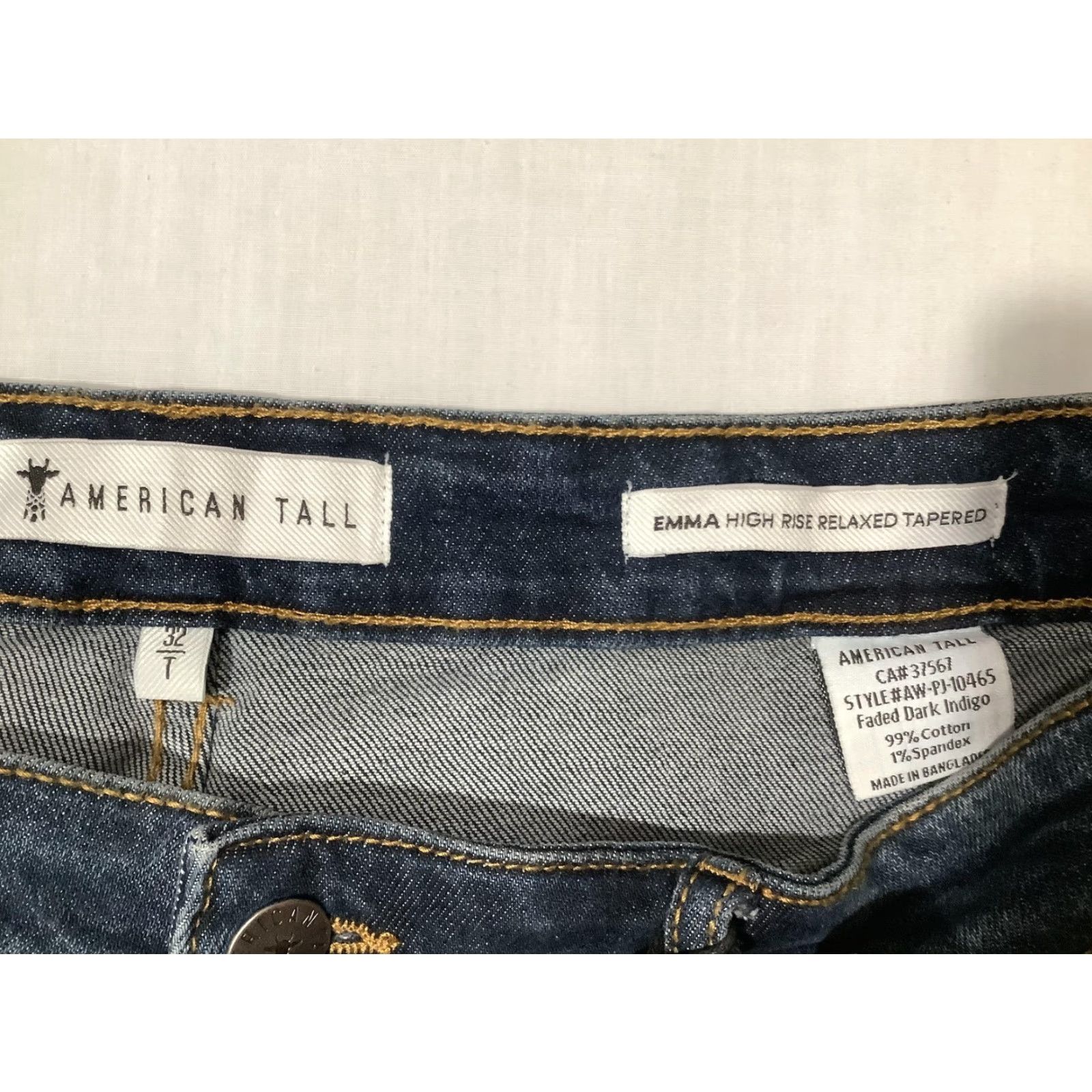 Vintage AMERICAN TALL Jeans Women 32x36 Emma High Rise Relaxed Tapered Denim Blue 5-Pocket Stretch Cotton Spandex Dark Indigo N/A Size 24" / US 00 / IT 34 - 6 Thumbnail