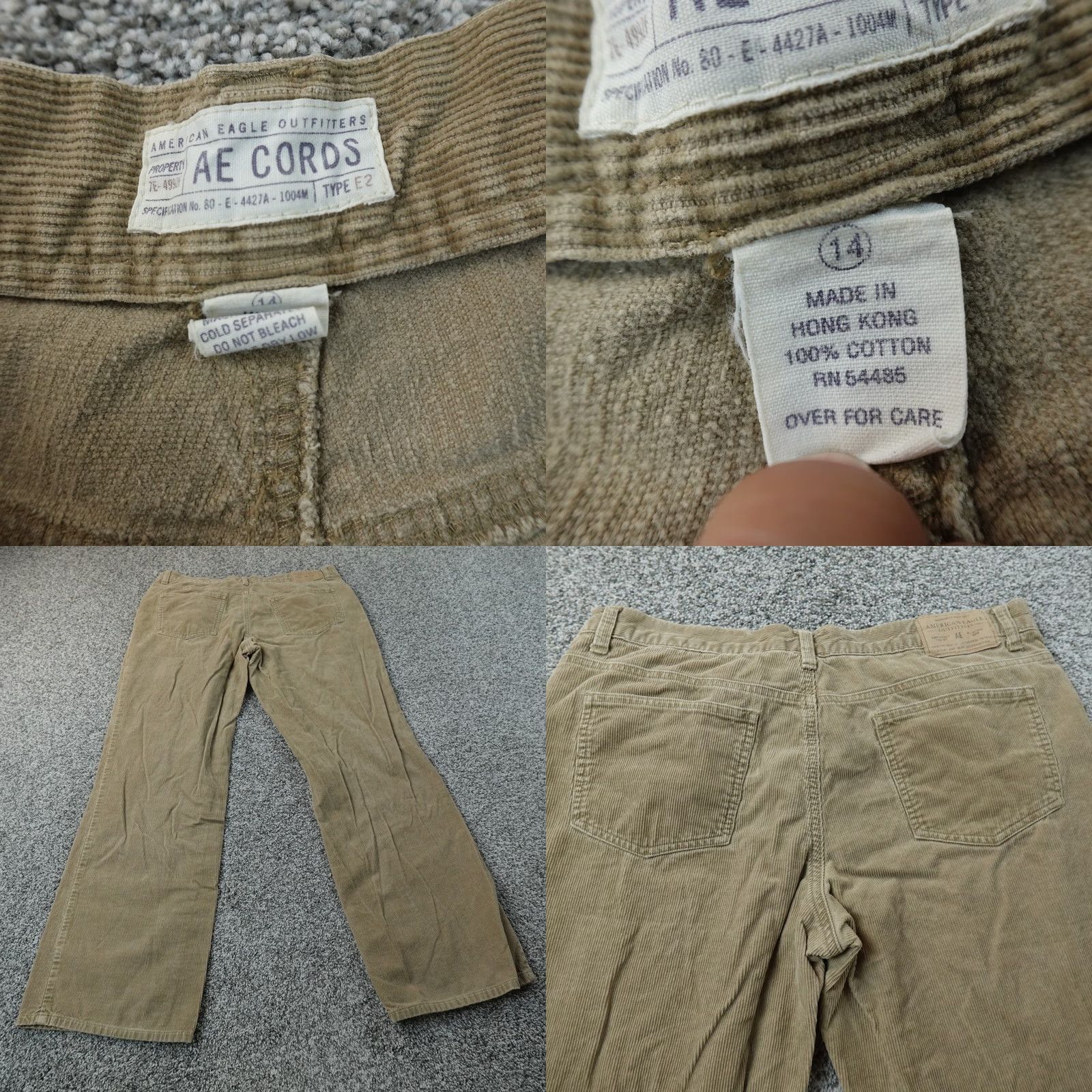 Abercrombie & Fitch VTG Abercrombie & Fitch Pants Womens 14 Brown Corduroy Button Fly Flare Boot Inseam 32in Regular Rise Mid 8.5-10.5in 90s Bohemian Hippie Preppy jeans Size 36" / US 14 / IT 50 - 8 Thumbnail